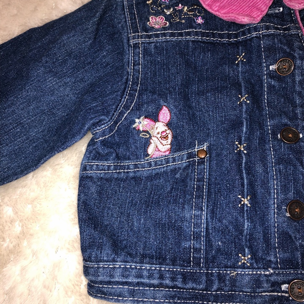 Disney VTG Winnie the Pooh Piglet Denim Jacket Baby Girl 12M Nostalgia - Picture 4 of 6